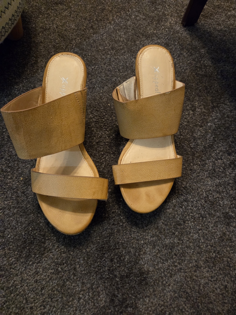 Xappeal Tan Slide Sandals
